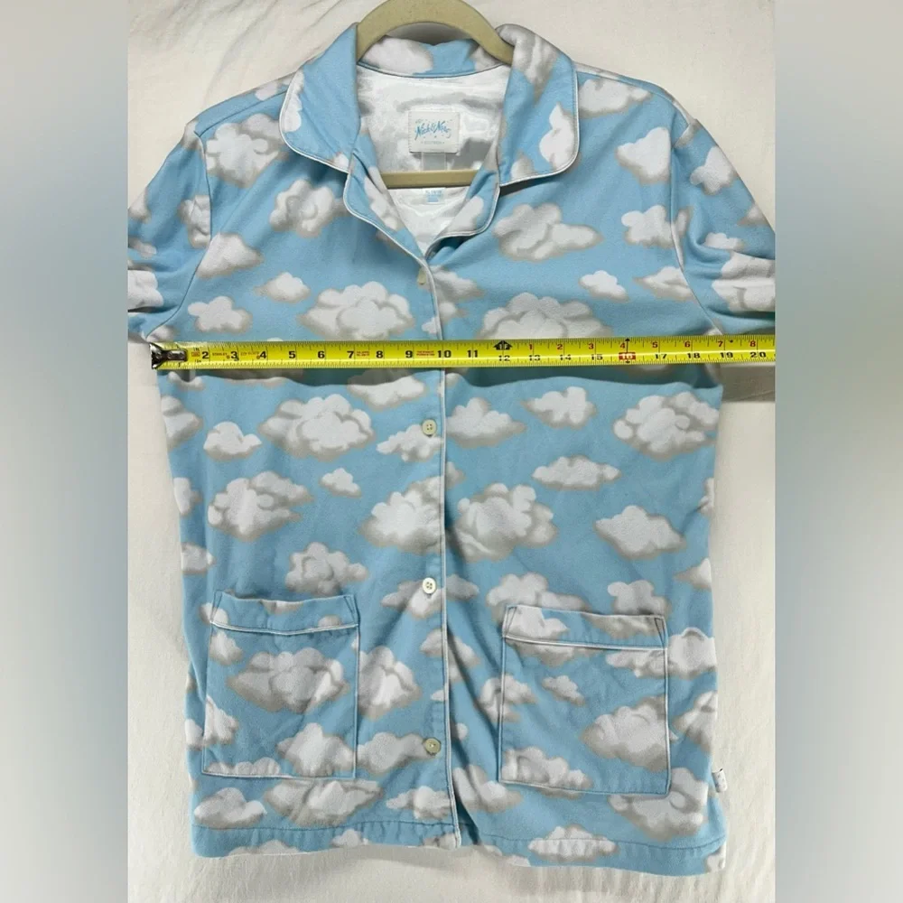 Nick and Nora Vintage 100% Cotton‎ Clouds Pajama Set Youth Size XL 14/16